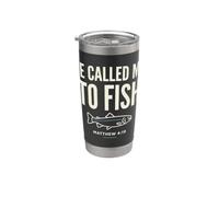 He Called Me to Fish Faith Bass Fishing Christian Matthew Vaso térmico de acero inoxidable de doble pared