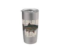 He Called Me To Fish Matthew 4 19 Christian Dad Fisher Vaso térmico de acero inoxidable de doble pared
