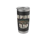 He Called Me To Fish Matthew 4 19 Christian Dad Fisher Vaso térmico de acero inoxidable de doble pared
