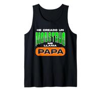 He Creado Un Monstruo Me Llama Papá Día del Padre Divertida Camiseta sin Mangas