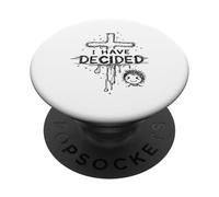 He decidido Cristiano con fe Bautista Cruzada PopSockets PopGrip Adhesivo