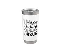 He decidido seguir a Jesús Fe Christian Vaso térmico de acero inoxidable de doble pared