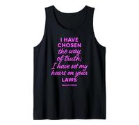 He elegido el Camino de la Verdad Salmo 119:30 Fe Cristiana Camiseta sin Mangas