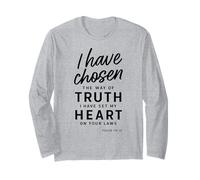 He elegido el Camino de la Verdad Salmo 119:30 Fe Cristiana Manga Larga