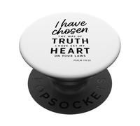 He elegido el Camino de la Verdad Salmo 119:30 Fe Cristiana PopSockets PopGrip Adhesivo