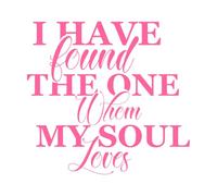 He encontrado a alguien que mi alma ama. Calcomanías de tallado fino 67.2x71.7cm No daña la superficie de la pared Rosa