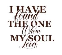 He encontrado a alguien que mi alma ama. Calcomanías de tallado fino 67.2x71.7cm Personalización personalizada Café