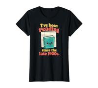 He Estado Leyendo Desde Finales de 1900 Amantes de los Libros Kawaii Camiseta gráfica económica, Mujer, Negro, M