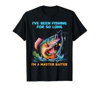 He Estado pescando Durante Tanto Tiempo Soy un Maestro Pescador de Moscas Camiseta gráfica económica, Hombre, Negro, L