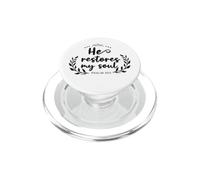 He He Restores My Soul Biblia Cristiana Cita Fe PopSockets PopGrip para MagSafe