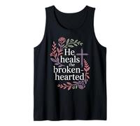 He Heals The Brokenhearted Fe Biblia Consuelo |- Camiseta sin Mangas