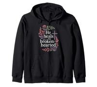 He Heals The Brokenhearted Fe Biblia Consuelo |- Sudadera con Capucha