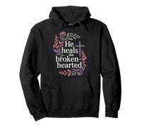 He Heals The Brokenhearted Fe Biblia Consuelo |- Sudadera con Capucha