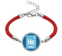 He Helium Checal Element Science Lucky - Pulsera de cuerda roja hecha a mano