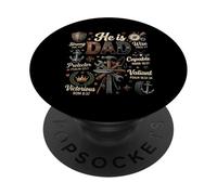 He is Dad Bible Verse Strong Wise Christian Father's Day PopSockets PopGrip Adhesivo