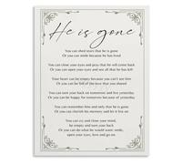 He Is Gone Funeral Poem Poster Cherished Memories Canvas Painting Print for Grief Support Home Wall Decor（3）(Framed,12x18inch(30x45cm))