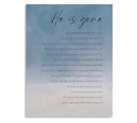He Is Gone Funeral Poem Poster Remembrance Canvas Print for Grief Support Living Room Bedroom Wall Decor（7）(Framed,16x24inch(40x60cm))