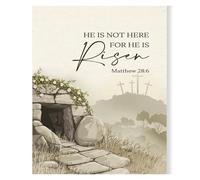 He Is Risen Bible Verse Poster: Easter Christian Wall Art for Home and Church Decoration(Framed,16x24inch(40x60cm))