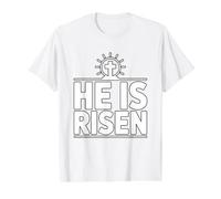 He Is Risen Camiseta gráfica económica, Hombre, Blanco, L