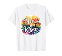 He Is Risen Camiseta gráfica económica, Hombre, Blanco, S