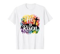 He Is Risen Camiseta gráfica económica, Hombre, Blanco, S