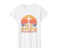 He Is Risen Camiseta gráfica económica, Mujer, Blanco, L