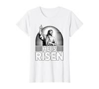 He Is Risen Camiseta gráfica económica, Mujer, Blanco, L