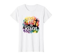 He Is Risen Camiseta gráfica económica, Mujer, Blanco, XL
