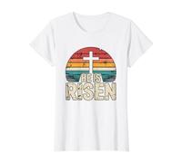 He Is Risen Camiseta gráfica económica, Mujer, Blanco, XS