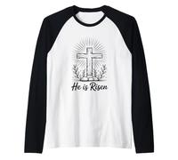 He Is Risen Camiseta Manga Raglan
