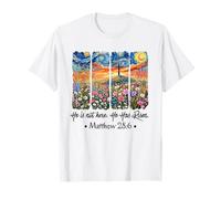 He Is Risen Christian Wildflower Happy Easter Van Gogh Style Camiseta