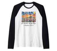 He Is Risen Christian Wildflower Happy Easter Van Gogh Style Camiseta Manga Raglan