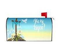 He is Risen Cross and Tomb Easter Mailbox Covers Magnético Mailbox Wraps Post Letter Box Cover Standard Oversize 25.5x21 Mailwrap Garden Home Decor