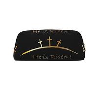 He is Risen Happy Easter Day - Estuche organizador de papelería para lápices de PVC, bolsa de lápices portátil para oficina, color, 5.0cm*10.5cm*20.5cm, Estuche para lápices