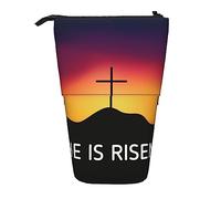 He is Risen Happy Easter Day - Estuche para lápices de pie de gran capacidad, estuche portátil para lápices para mujer, color, 5.0cm*10.5cm*20.5cm, Estuche para lápices