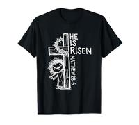 He is Risen Matthew 28 6 Lindo Jesus Pascua Dibujado a Mano Garabato Camiseta