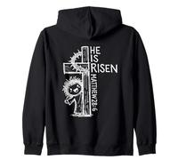 He is Risen Matthew 28 6 Lindo Jesus Pascua Dibujado a Mano Garabato Sudadera con Capucha