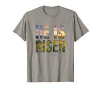 He Is Risen Matthew Versículo de la Biblia Mensaje de Jesús basado en la fe Camiseta