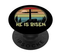 He is Risen Retro Vintage Feliz Pascua PopSockets PopGrip Adhesivo