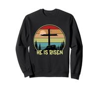 He is Risen Retro Vintage Feliz Pascua Sudadera
