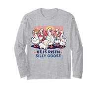 He Is Risen Silly Goose Easter Humor Cristiano Manga Larga