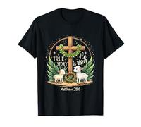 He Is Risen True Story Pascua Coqueta Vintage Christian Camiseta
