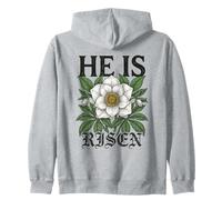 He Is Risen Vintage Floral Pascua Christian Jesús Sudadera con Capucha