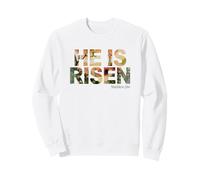 He is Risen - Watercolor Passover Easter Cross of Jesus Sudadera