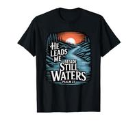 He Leads Me Beside Still Waters Camiseta gráfica económica