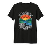 He Leads Me Beside Still Waters Camiseta Premium