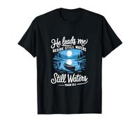 He Leads Me Beside Still Waters Salmo 23:2 Versículo de la Biblia Camiseta