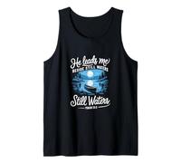 He Leads Me Beside Still Waters Salmo 23:2 Versículo de la Biblia Camiseta sin Mangas