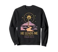 He Leads Me Salmo 23:1-3 Fe Diseño Gráfico Sudadera