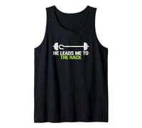 He Leads Me To The Rack Levantador de Levantamiento de Pesas Camiseta sin Mangas